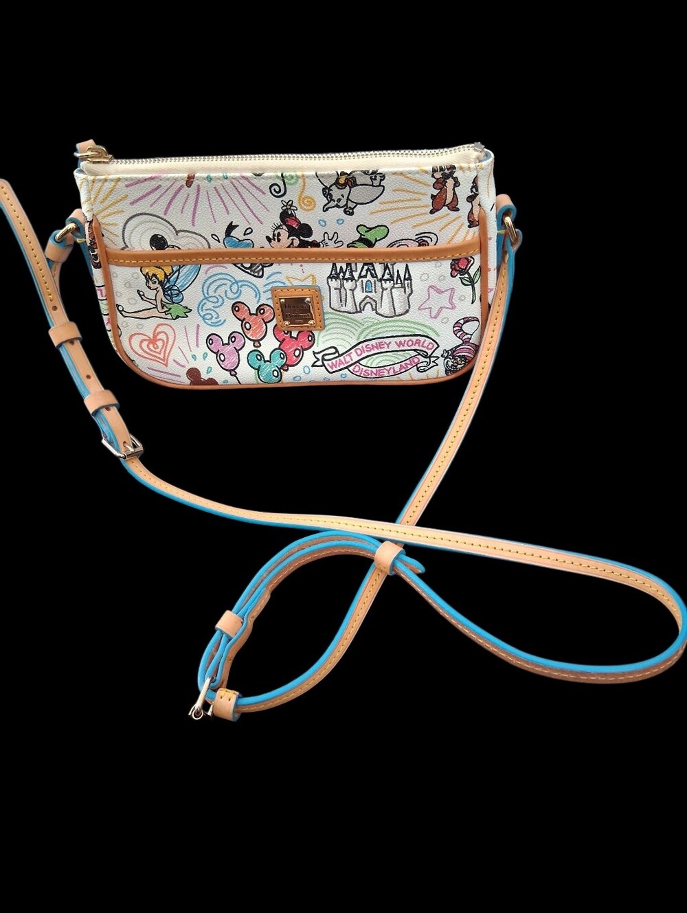 Dooney & Bourke DISNEY WORLD SKETCH Pouchette Crossbody Shoulder Bag Purse